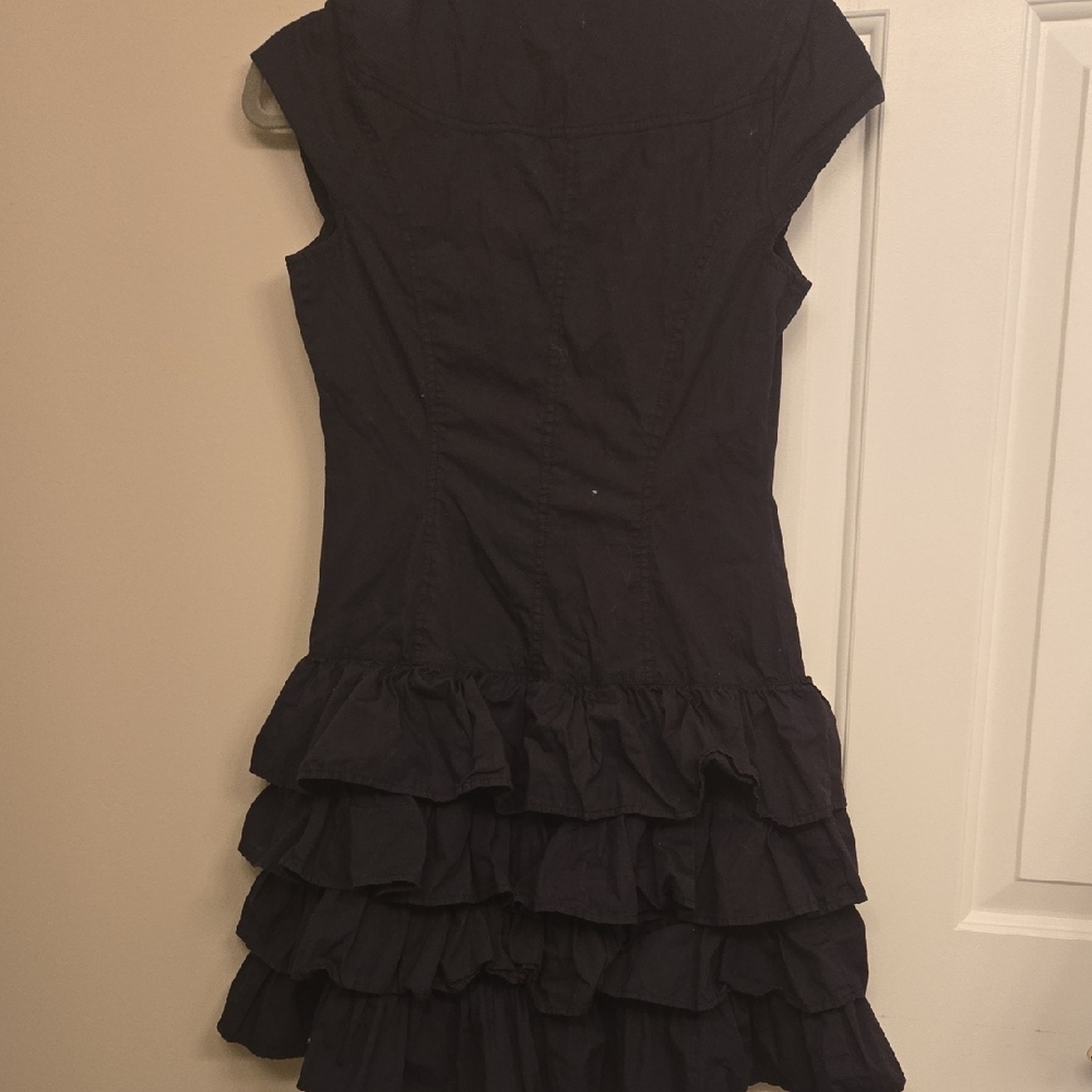 Black Ruffled Button-Up Dress - Picture 5 of 6